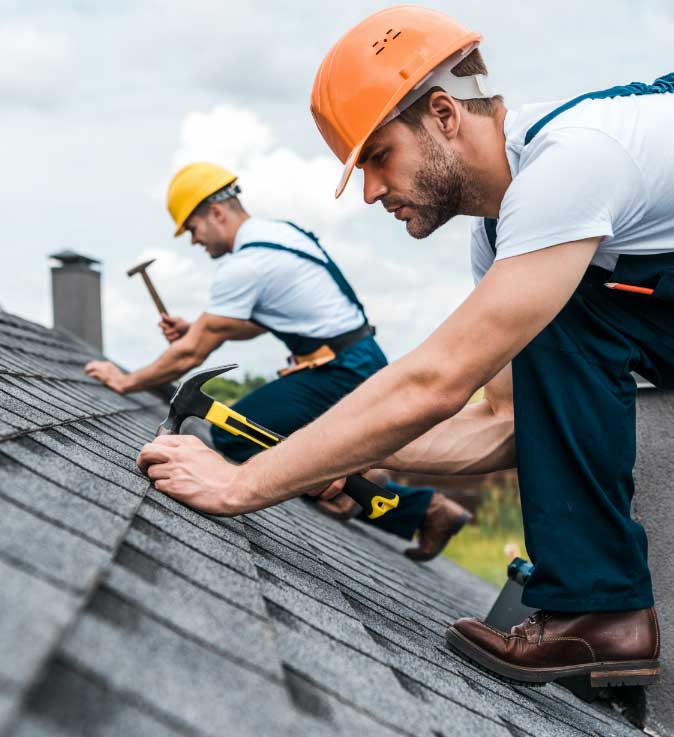 Worker roofing